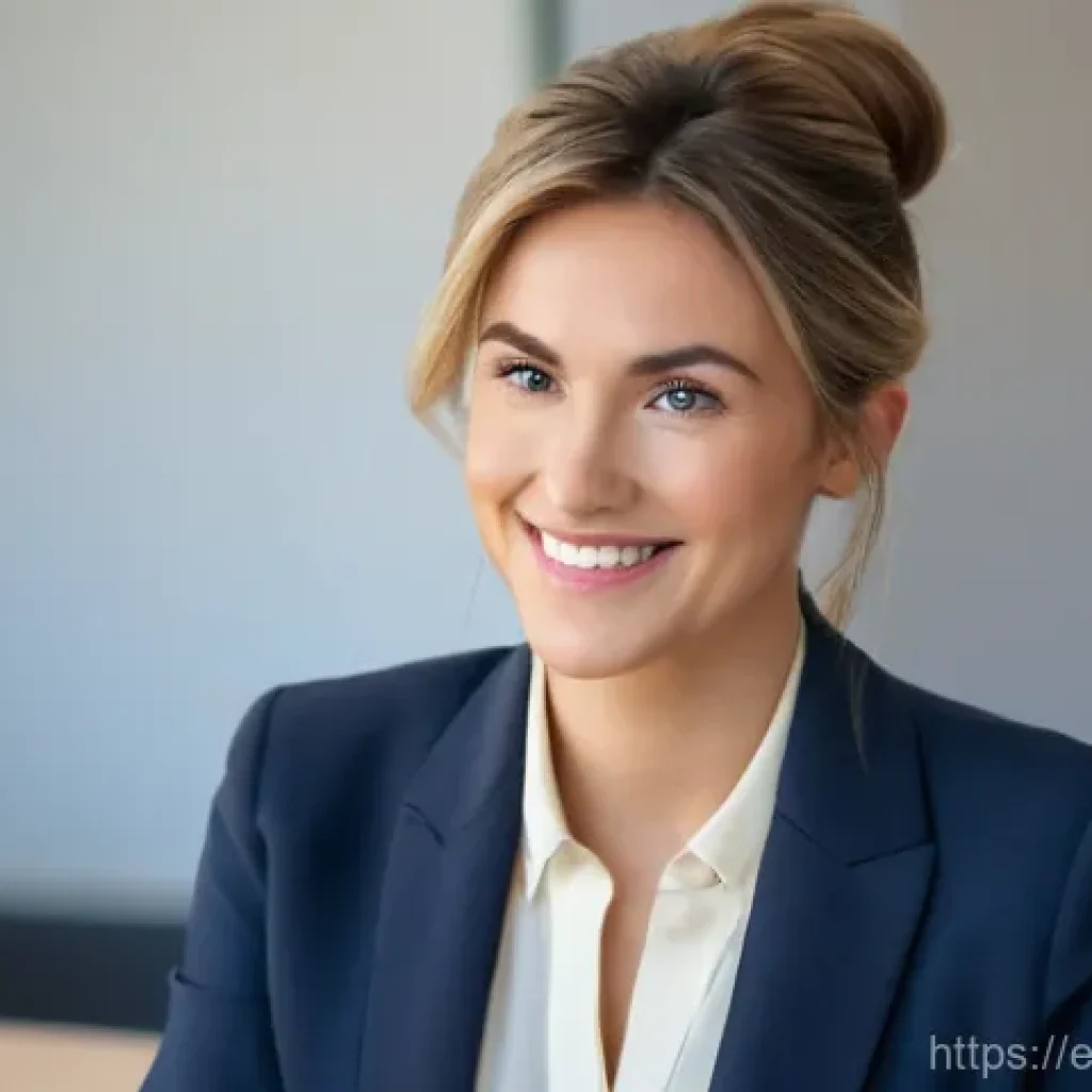 물리치료사의 취업 면접 복장 - **Prompt:** A confident female physiotherapist, in her late 20s to early 30s, seated at a modern des...