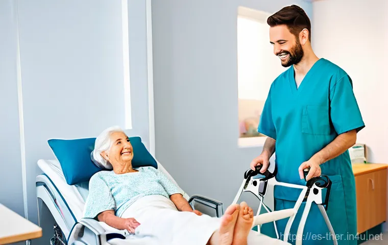 물리치료사 전문 자격증 종류 - A dynamic and inspiring scene within a state-of-the-art sports physiotherapy clinic. A male athlete ...